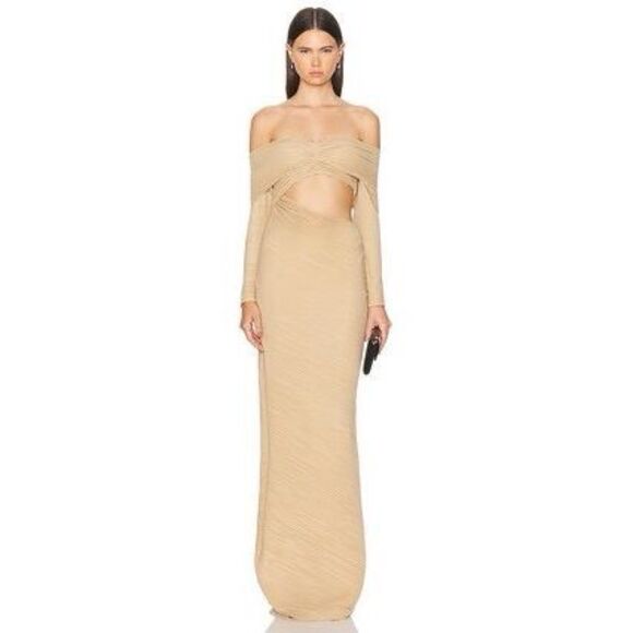 NWT ATLEIN Off The Shoulder Pleated Gown FR 36 / US 2 $1552 - Picture 1 of 12